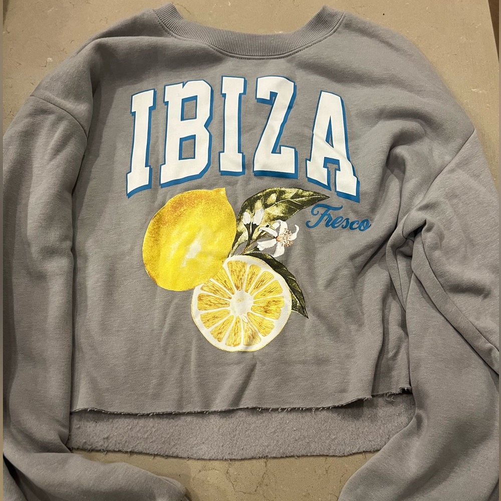 Gray Ibiza Graphic Sweater